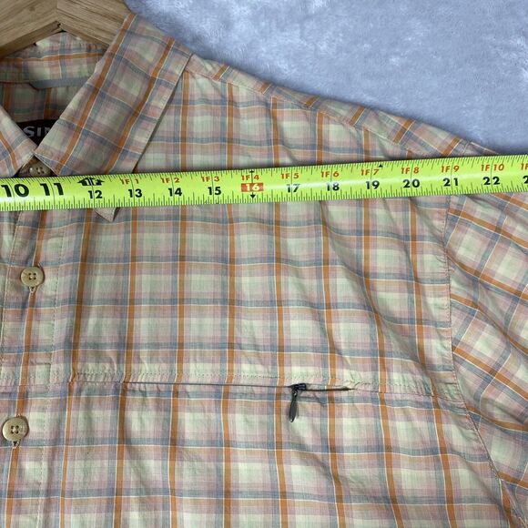 Simms Shirt Mens XLarge Orange Plaid Cor3 Short Sleeve Fishing - Picture 5 of 11